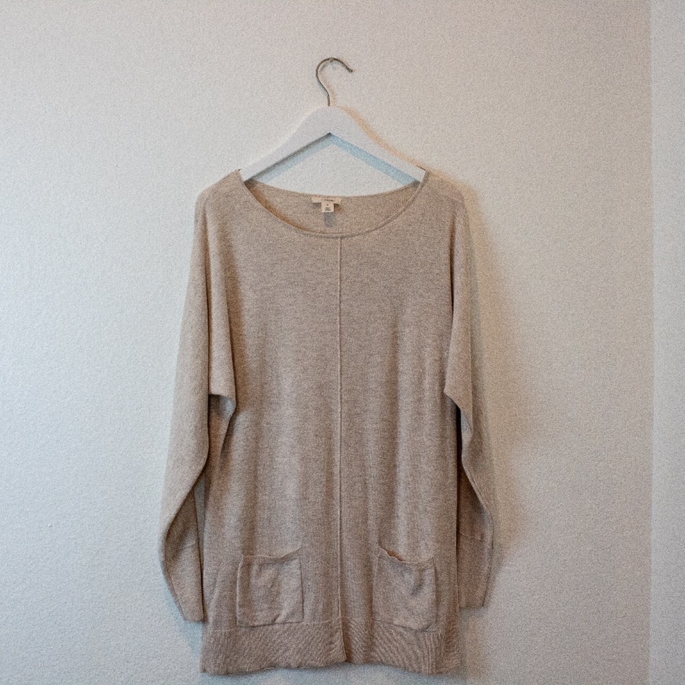 Caslon Knit Tunic in Cream Size Medium